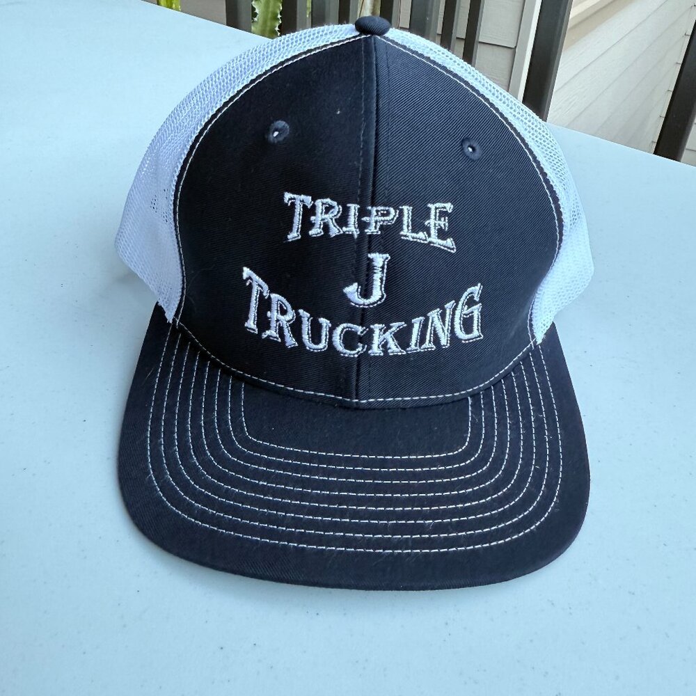 Richardson Adjustable Navy and White Triple J 6 Panel Trucker Hat | O/S